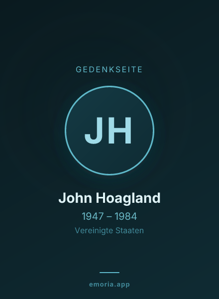 Gedenkportrait von John Hoagland