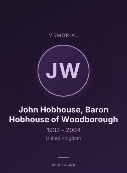Memorial portrait of John Hobhouse, Baron Hobhouse of Woodborough