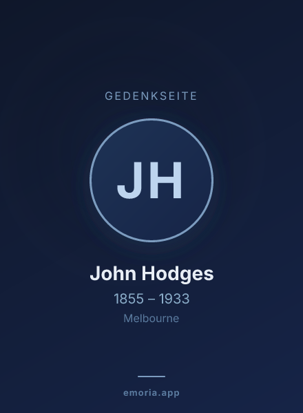Gedenkportrait von John Hodges