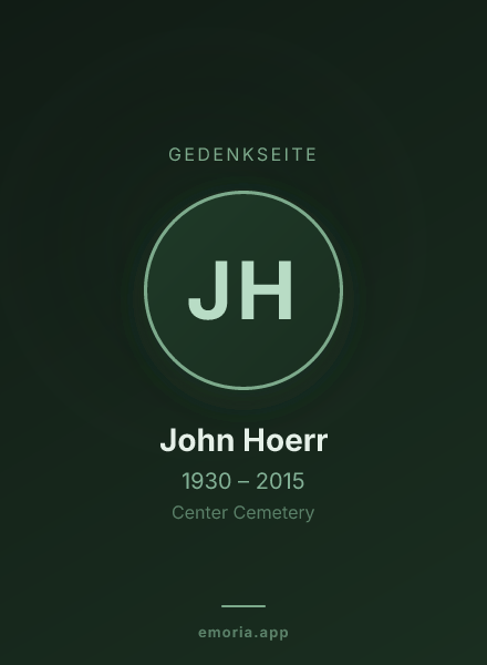 Gedenkportrait von John Hoerr