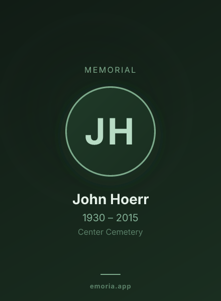 Memorial portrait of John Hoerr