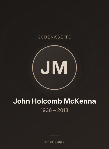 Gedenkportrait von John Holcomb McKenna