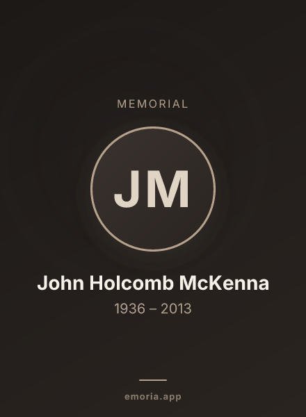 Memorial portrait of John Holcomb McKenna