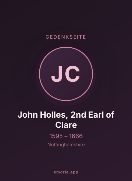 Gedenkportrait von John Holles, 2nd Earl of Clare