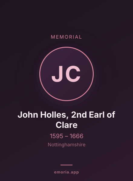 Memorial portrait of John Holles, 2nd Earl of Clare