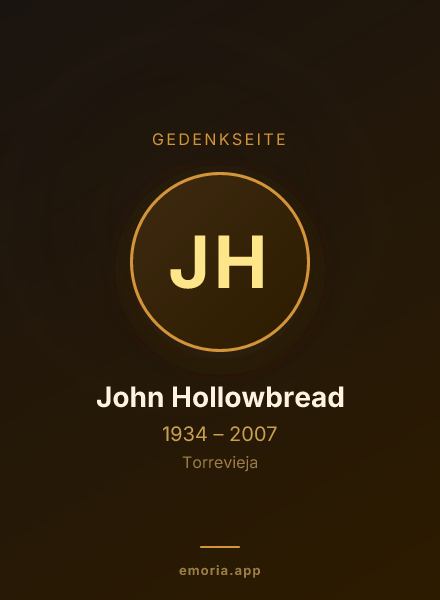 Gedenkportrait von John Hollowbread