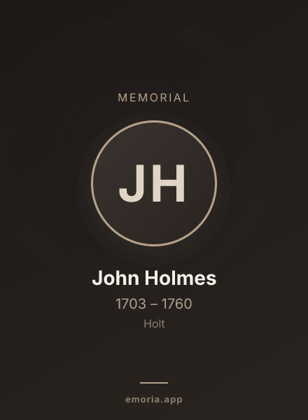 Memorial portrait of John Holmes