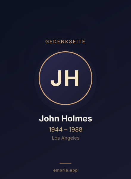 Gedenkportrait von John Holmes