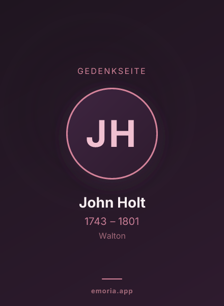 Gedenkportrait von John Holt