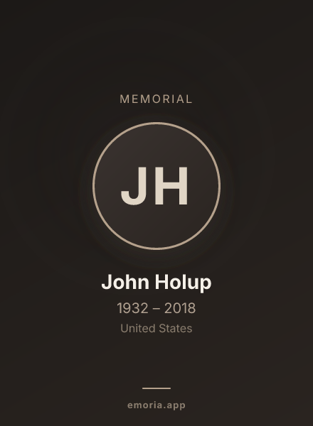 Memorial portrait of John Holup