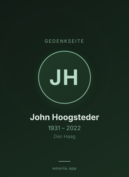 Gedenkportrait von John Hoogsteder