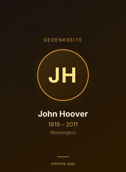 Gedenkportrait von John Hoover