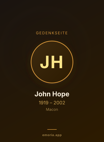 Gedenkportrait von John Hope