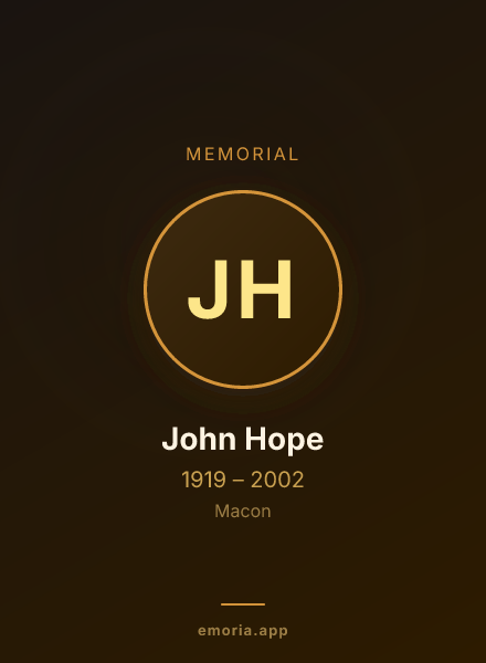 Memorial portrait of John Hope