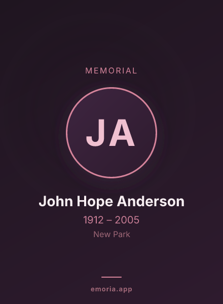 Memorial portrait of John Hope Anderson