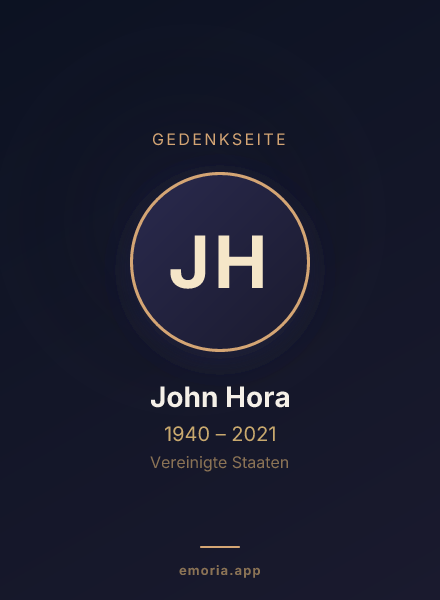 Gedenkportrait von John Hora