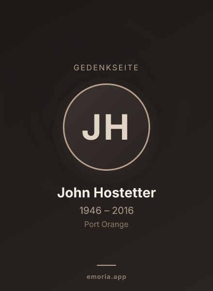 Gedenkportrait von John Hostetter