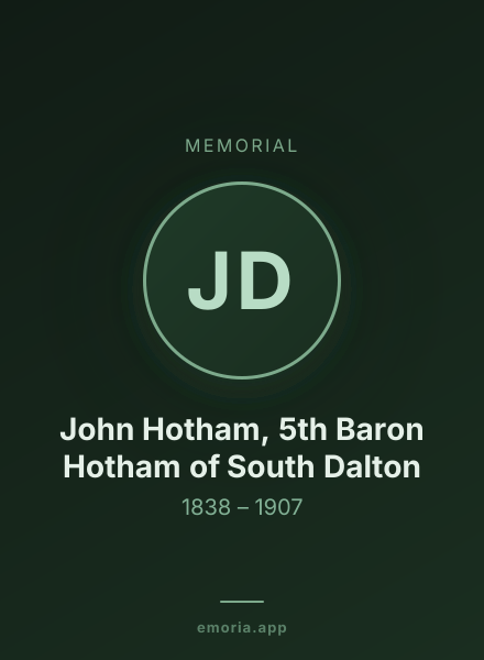 Memorial portrait of John Hotham, 5th Baron Hotham of South Dalton