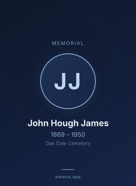 Memorial portrait of John Hough James