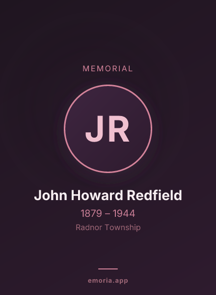 Memorial portrait of John Howard Redfield