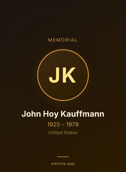 Memorial portrait of John Hoy Kauffmann