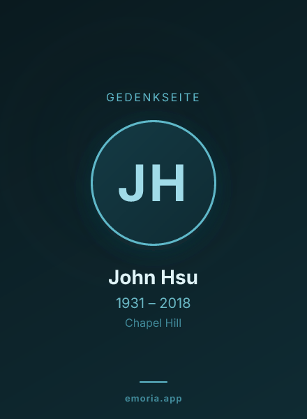 Gedenkportrait von John Hsu