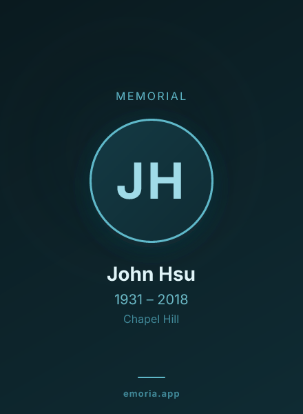 Memorial portrait of John Hsu