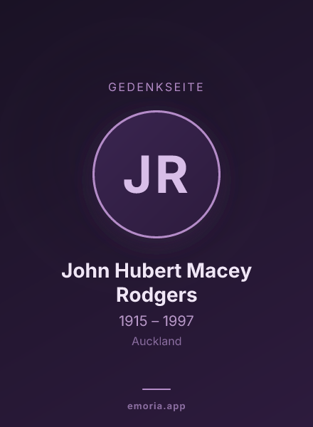Gedenkportrait von John Hubert Macey Rodgers