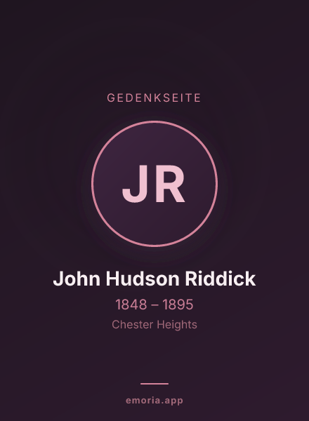 Gedenkportrait von John Hudson Riddick