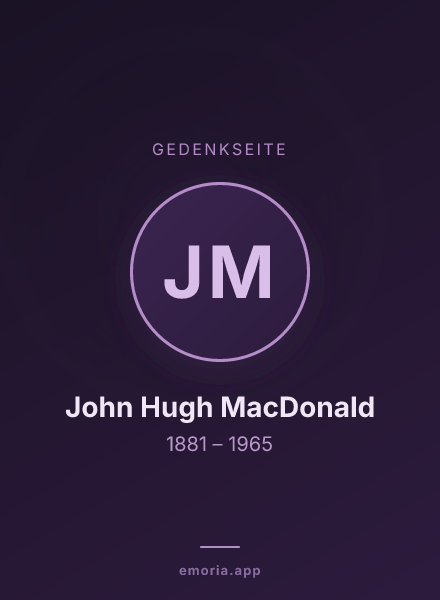 Gedenkportrait von John Hugh MacDonald