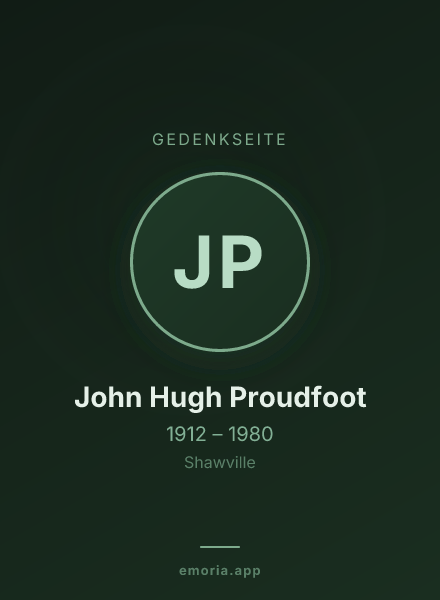 Gedenkportrait von John Hugh Proudfoot