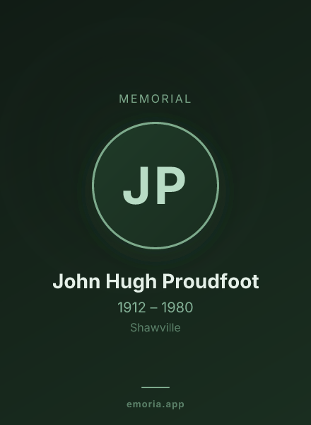 Memorial portrait of John Hugh Proudfoot