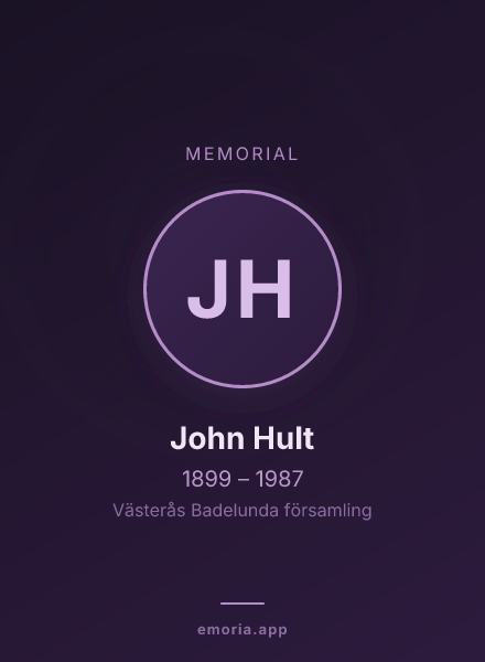 Memorial portrait of John Hult