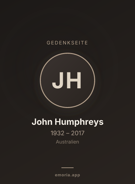Gedenkportrait von John Humphreys