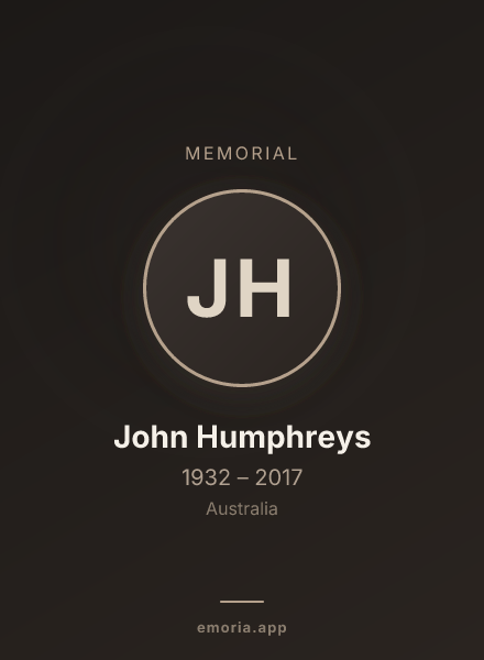Memorial portrait of John Humphreys