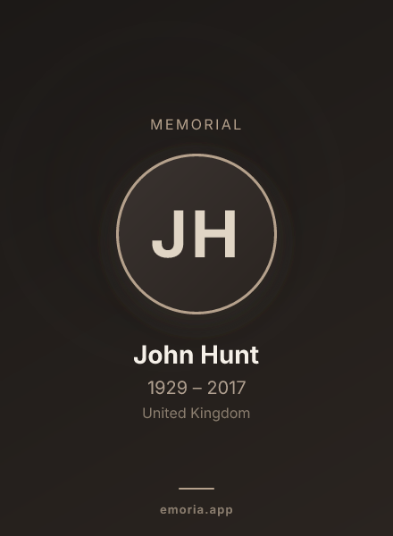 Memorial portrait of John Hunt