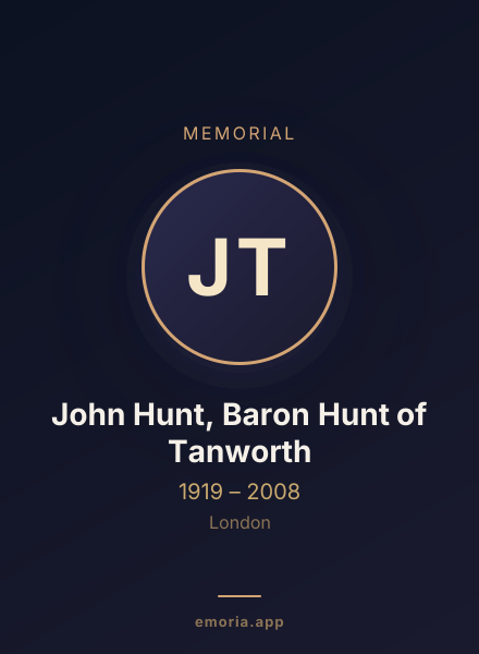 Memorial portrait of John Hunt, Baron Hunt of Tanworth