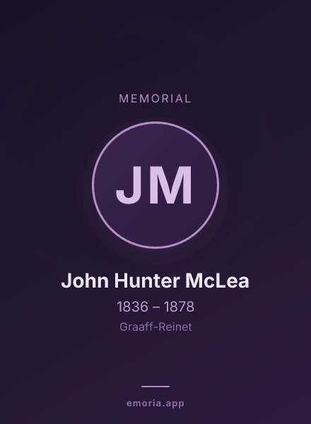 Memorial portrait of John Hunter McLea