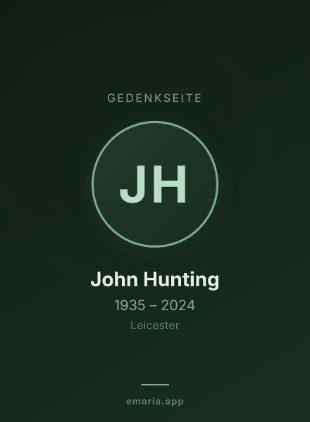 Gedenkportrait von John Hunting