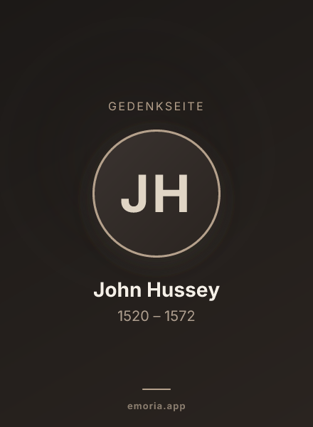Gedenkportrait von John Hussey
