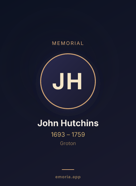 Memorial portrait of John Hutchins