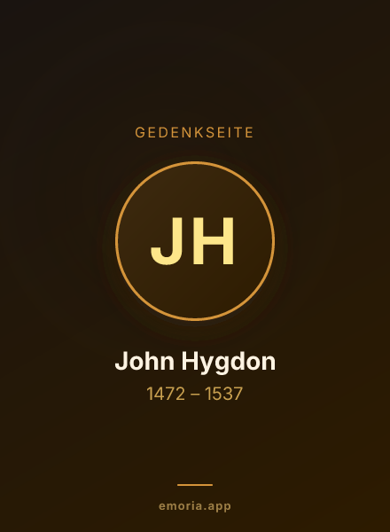 Gedenkportrait von John Hygdon
