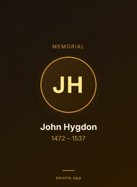 Memorial portrait of John Hygdon