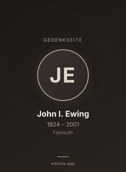 Gedenkportrait von John I. Ewing