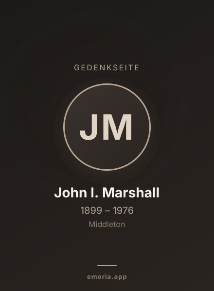 Gedenkportrait von John I. Marshall