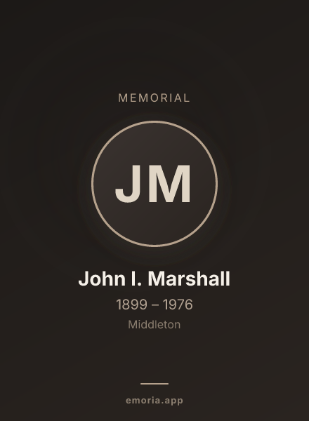 Memorial portrait of John I. Marshall