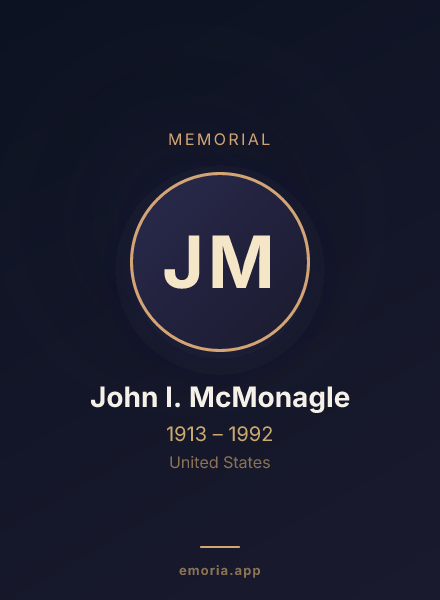 Memorial portrait of John I. McMonagle