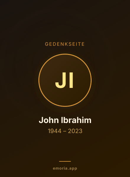 Gedenkportrait von John Ibrahim