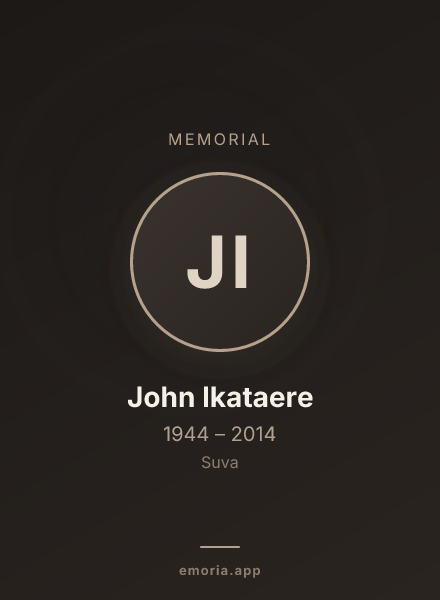 Memorial portrait of John Ikataere