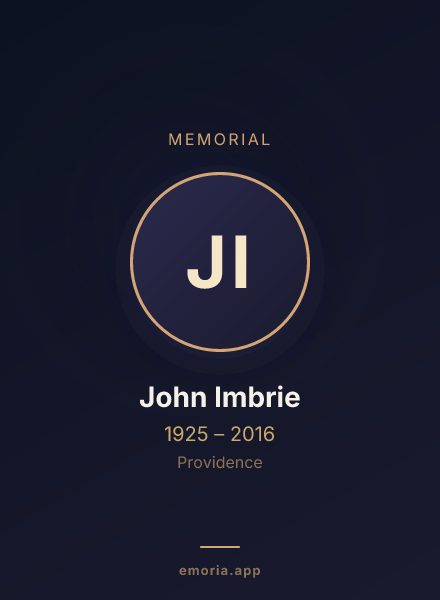 Memorial portrait of John Imbrie